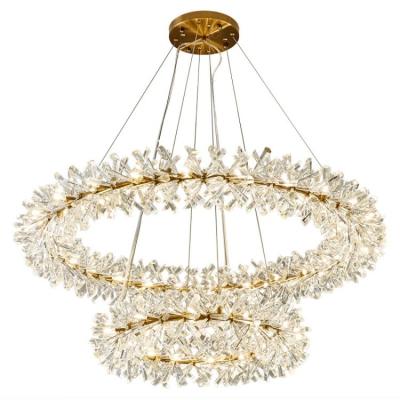 China Ring post-modern light luxury firefly lamp living room villa lamp bedroom room crystal chandelier for sale