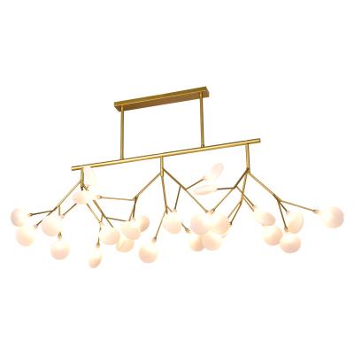 China New Contemporary Nordic Wedding Decorative Gold Led Firefly Modern Acrylic Pendant Light Chandelier for sale