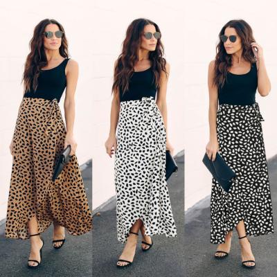 China 2020 Summer Fashion Anti-Static Women's High Waist Leopard Print Skirt Loosely Anti-Static Women's Long Skirt Elegant Leopard Skirt for sale