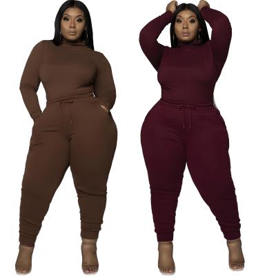 China Fashion Autumn&Winter Fashion Anti-Static Anti-Static Women Solid Turtle Neck Long Sleeve 2 Pieces Set Casual Outfit Women Plus Size Outfit for sale