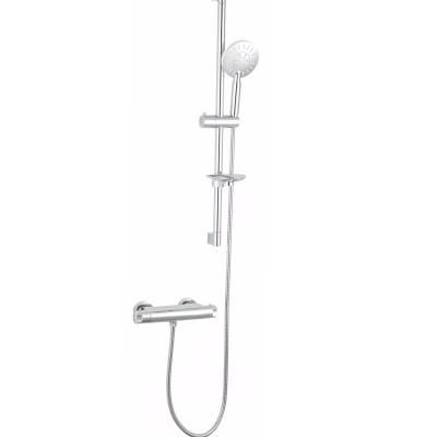 China With Sliding Bar Brass Antique Brass Shower Faucet Set Bathroom Wall Mounted Shower Telephone Shape Handset Brass Shower for sale