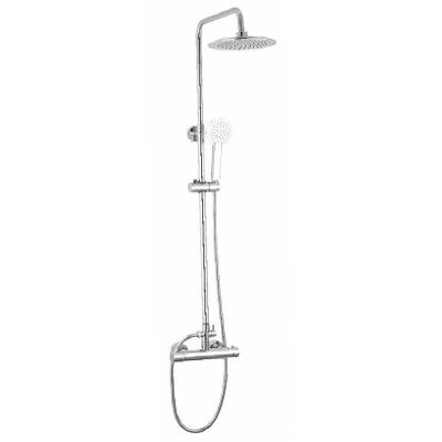 China With Sliding Bar High Quality Shower Set Brass Thermostatic Round Hand Shower Bath Rain Shower Set for sale