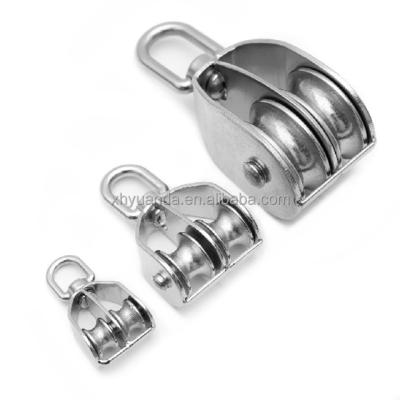 China Heavy Industry Yard Double 2 Inch Cable Pulley High Quality Stainless Steel Pulley for sale