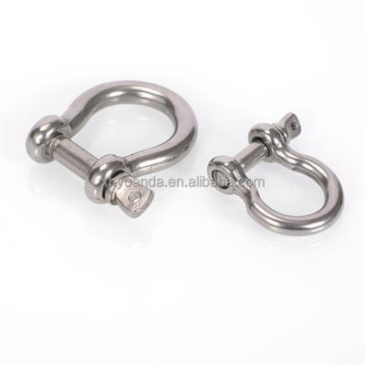 China Heavy Industry Yard Hardware 304 Heavy Duty Fittings Arc Shape Anchor Shackle 316 Stainless Steel Shackle Rigging for sale