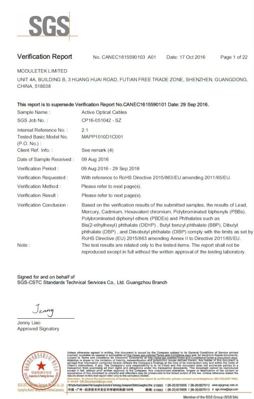 RoHS - ModuleTek International Co., Limited