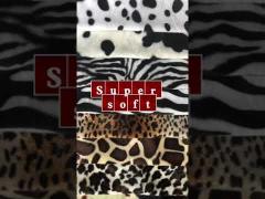 Animal Printed Velboa Plush Fabric Polyester Velvet Fabric For Garments