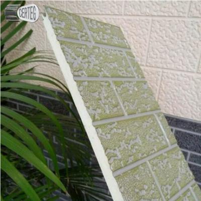 China Traditional decorative wall siding panel pu foam sandwich panel as exterior wall cladding for prefab house for sale