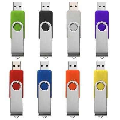 China Flash Stick USB 2.0 Memory Stick Storage U Disk Swivel Thumb Metal Clip Pen Drive for sale