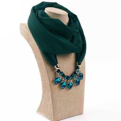 China Fashion Jewelery Style Female Ethnic Style Ladies Dangling Chiffon Shawl Light Chiffon Scarf With Pendant for sale