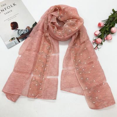 China Hot pungent lace solid color piercing stripe hollowed-out multifunctional scarf simulation silk thin shawl shawl wholesale for sale