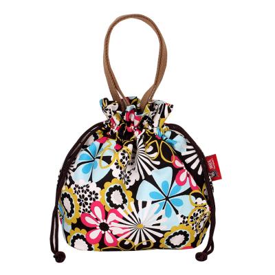 China Fashion wholesale fashion bag female brand printed canvas bag style portable ethnic small drawstring bag for sale