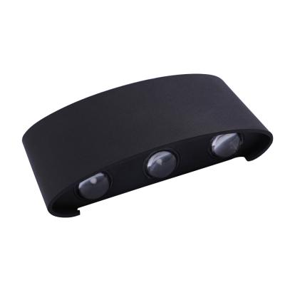 China 220*80mm ac85-265v outdoor led wall gardens lamp abs body lamp BLACK waterproof outdoor lamp and down wall for sale