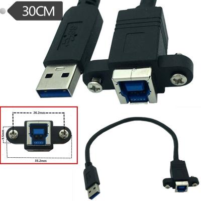 China Video Game Player 30CM USB 3.0 Snap In Extension Type B Female Panel Mount With Screw Cable for sale