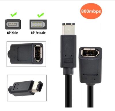 China MP3/MP4 Player IEEE 1394 Cable 1394 6 Pin Female To 1394b 6 Pin Male Firewire 400 To 400 Cable 20cm for sale