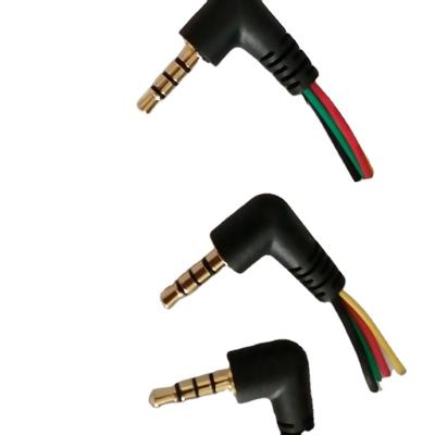 China Car Factory Direct-selling 4 Pole Right Angle 3.5mm Gold Plated Stereo Audio Cable for sale