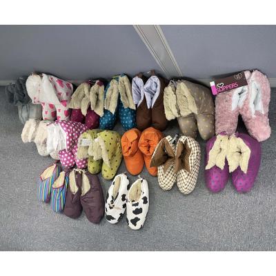 China US$2/pair Korea Fashion Printing Lightweight Indoor House Shoes Warm Feather Fur Boots Slippers for sale