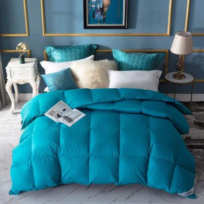 China Luxury Hotel Duvets 100% Cotton Custom Reversible Satin Solid Color 100% Plush Goose Down Comforter Comforter for sale