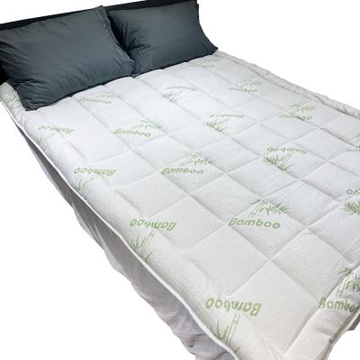 China 2022 New Popular Lightweight Anti-bacteria Polyester Mattress Topper Soft Bamboo Bed Mattress Protector With Skirt for sale