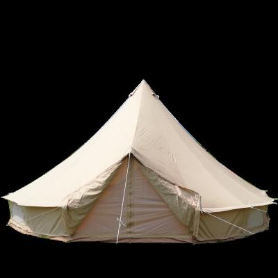 China 6m 5m 4m Glamping Tent Luxury Cotton Bell Canvas Tent Large Family Outdoor Waterproof Camping Tent Folding Marquee Luxury Folding Tent for sale