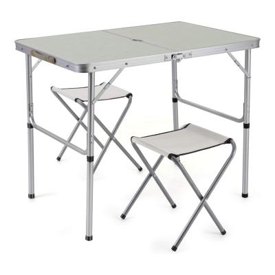 China Easy to carry dining table and camping aluminum frame 3ft food table folding chairs portable lightweight dining table set for sale