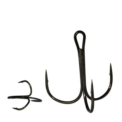 China Ultra Sharp and Strong Triple Round Bend Round Treble Round Bend Hooks Wide-Gap High-Carbon Steel Hooks For Lures Baits 50pcs/Box for sale