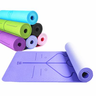 China Durable Tape Yoga Mat Double Color Pad 6mm Text Line Multi Folding Fitness Mat Manufacturer Accept Customized Yoga Color Exercise Logo for sale