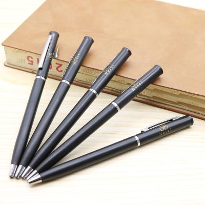 China Promotional Pen Hotel Twist Custom Plastic Black Cheap Slim Ballpoint Pen for sale