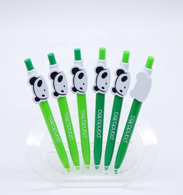 China Promotional cute panda shape kawaii cartoon pen plastic ballpoint pen with custom logo for promotion for sale