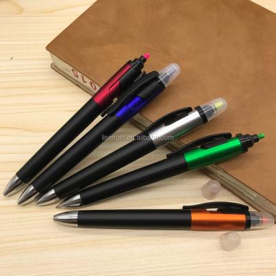 China Promotional Markers & Promotional Highlighter Bars 2 in 1 Dual Finished Highlighter Bar Marker Ballpoint Pen for sale