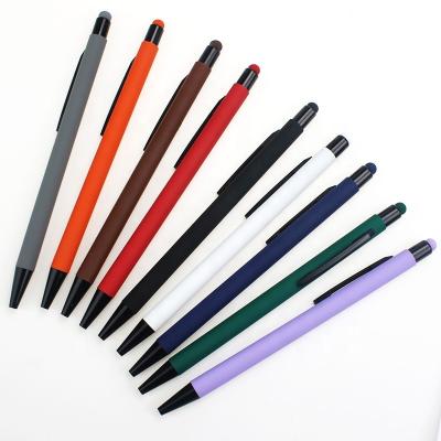 China Custom Ballpoint Stylus Ballpoint Stylus Pen Touch Pen Metallic Luxury Professional Luxury Metallic Slim Ballpoint Pen With Logo Pen for sale