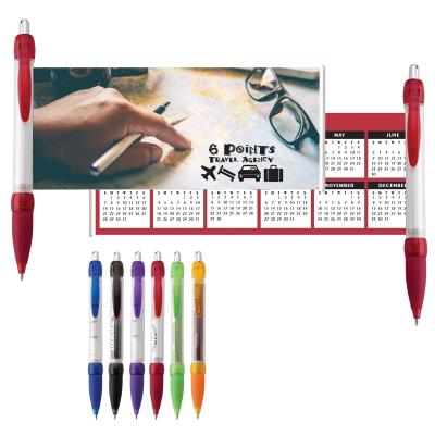 China The Pen Quality double-sided printing calendar banner advertising flag promotional ballpoint pen plastic ballpen for sale