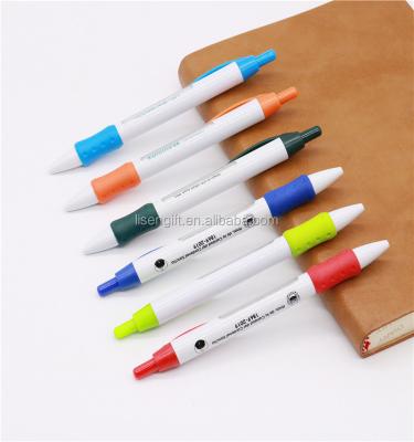 China Pen Coloful Promotional 6 Lines 2 Windows Click Plastic Ball Pen Message Roller Advertising Pen for sale