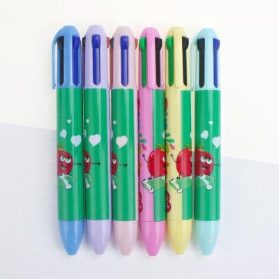 China office & Mini School Pen Custom Promotional Cartoon Cute Kawaii 4 Colors in Multicolor Retractable Ballpoint Pen for Kids Gift for sale