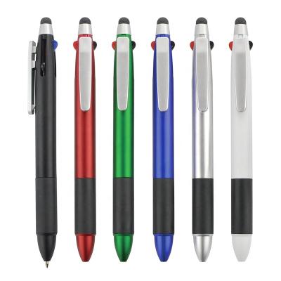 China Wholesale Promotional Pen In Plastic Spot 3 Fast Delivery Multi Color In One Pen 3 Colors Ink Ballpoint Pen With Custom Logo For School for sale