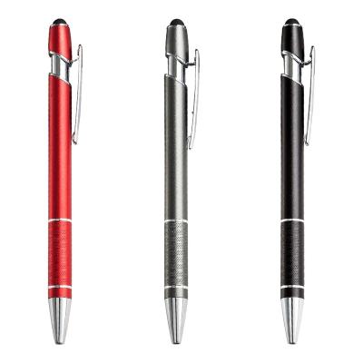 China Promotional Metal Logo Metal Touch Screen Customized Tip Rubber Tip Stylus Pens Multi Color Bulk Ballpoint Pen for sale