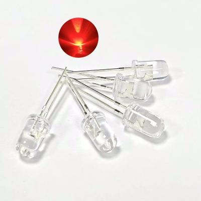 China Indicator Diode 660nm Red Color Round Clear Lens With Stopper Anti-Rust Dip LED Diode for sale