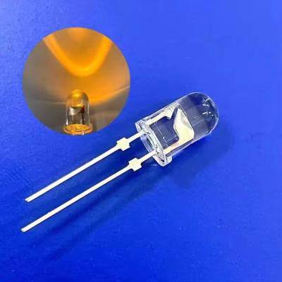 China Throughhole 5mm 45deg 590nm Amber Color LED 13000mcd With Stopper For Traffic Lights for sale