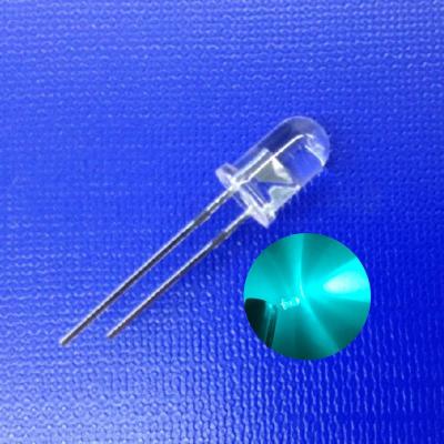 China 500nm Bluish Green Color 12900mcd - 13800mcd High Intensity 5mm LED Diodes For Safety Traffic Lights for sale