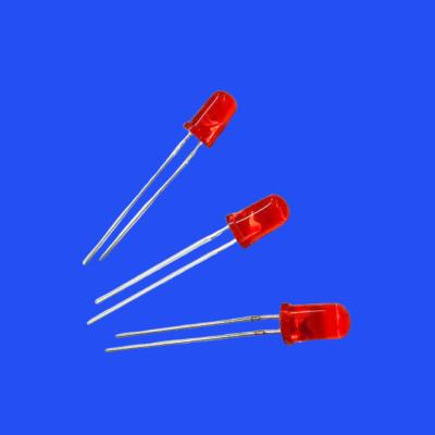 China 0.2W 5mm Tinted Clear Red Lens 620-630nm 12000-15000mcd Round Head LED Diode For Indicator & Signal for sale