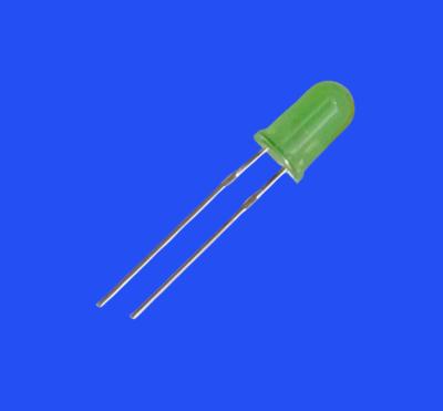 China 5mm 2.0Hz 1/8 Duty Cycle Tinted Diffused Yellow Green 570nm 100mcd 60deg Round Head With Flange Flashing LED for sale