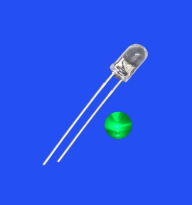 Chine 5mm 12Hz 1/6 Cycle de fonctionnement Couleur verte 520nm 7000mcd Ronde Lentille transparente Strobe Diode LED clignotante à vendre