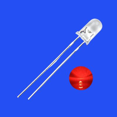 Chine 5 mm Rouge Couleur 630nm 2000mcd Ronde Lentille transparente Bougie clignotante Diode LED clignotante à vendre