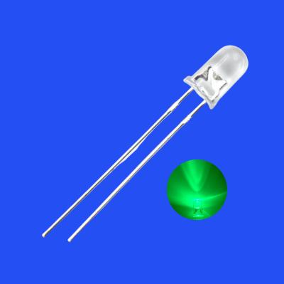 Chine 5 mm Couleur verte 515-525nm 5000-7000mcd Ronde Lentille claire Bougie clignotante Diode LED clignotante à vendre