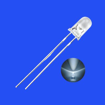 China 5mm White Color 8000-12000K 2000-4000mcd Round Clear Lens Candle Flickering Flashing LED Diode for sale