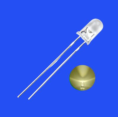 Chine 5 mm Couleur blanche chaude 2700-3500K 1500-2500mcd Ronde Lentille claire Bougie clignotante Diode LED clignotante à vendre