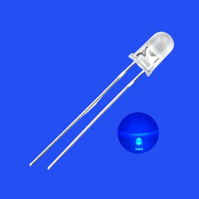 Chine 5 mm Couleur bleue 460-470nm 500-1000mcd Ronde Lentille claire Bougie clignotante Diode LED clignotante à vendre