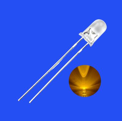 Chine 5 mm Jaune Couleur 585-595nm 1000-2000mcd Ronde Lentille claire Bougie Clignotante Diode LED clignotante à vendre