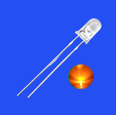 Chine Couleur orange de 5 mm 600-615nm 600-1200mcd Ronde Lentille transparente Bougie clignotante Diode LED clignotante à vendre