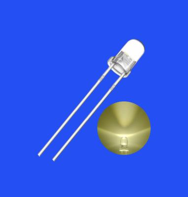 China 0.2W Highlighted 3mm 3000-3500K Warm White Color 15000-18000mcd Round Shape F3 LED Diode for sale