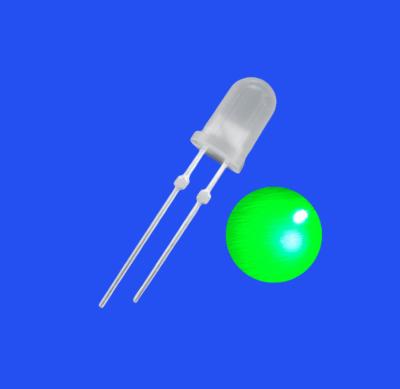 China 5mm 20deg 500nm 500nm 11000mcd Stopper Pins Diffusionierte Linse Rundkopf F5 Diode zu verkaufen